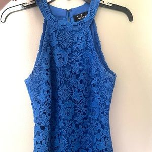 LULUS beautiful blue cocktail dress